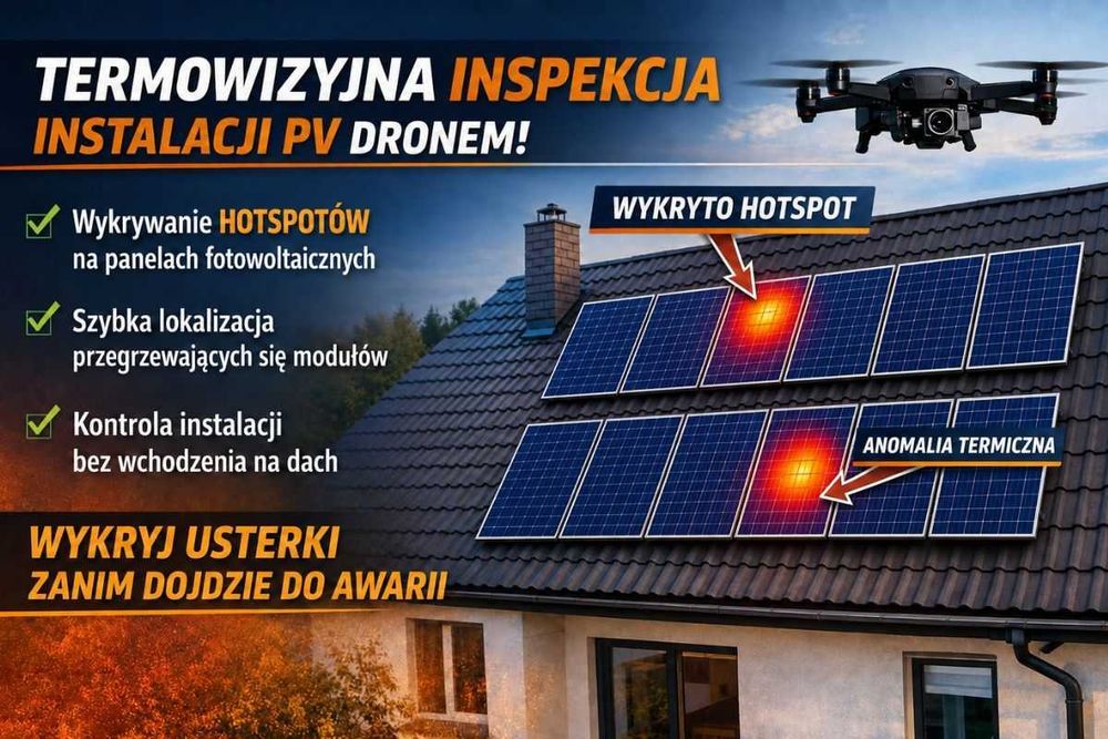 Termowizja PV dronem | Wykrywanie hotspotów paneli fotowoltaicznych