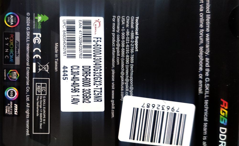 Оперативная память ddr5 G.Skil 64GB/2*32