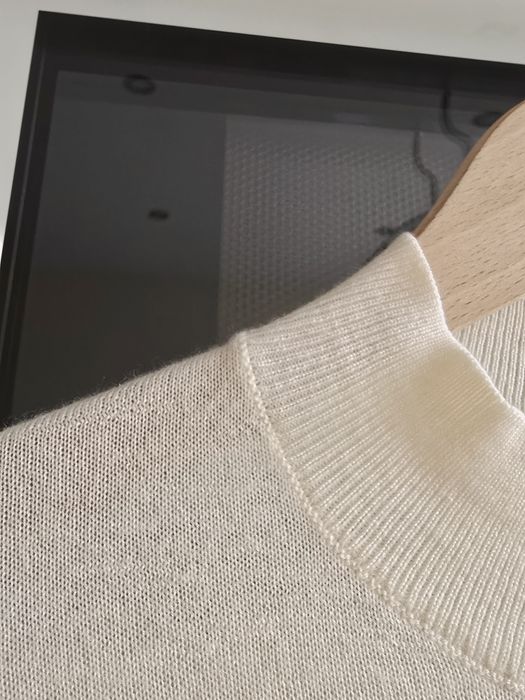 Sweter merino wełniany H&M r.M kremowy półgolf
