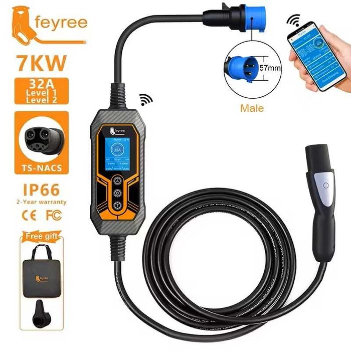 Зарядний пристрій зарядник зарядка feyree Tesla NACS Type 1 Type 2 GBT Zeekr BYD ID4 KIA Audi Chevrolet