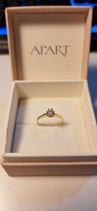 PIERŚCIONEK Zaręczynowy ZŁOTY JEDYNY W. Kruk 0,2 ct 585 rozmiar 10