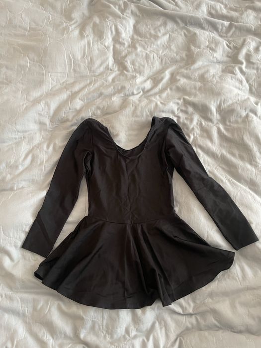 Купальник танцевальный с юбкой, длинный рукав 146-152