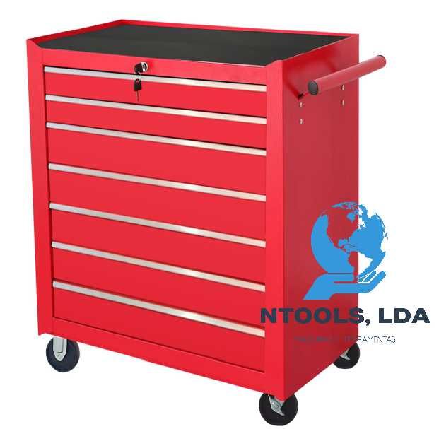 Carro p/ Ferramentas Vazio 7 Gavetas Vermelho