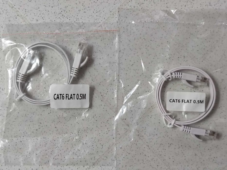 Плоский интернет LAN кабель патчкорд  RJ45. Длина 0,5 м.