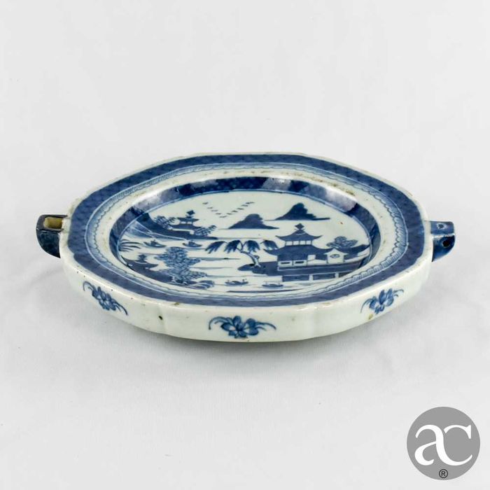 Prato "rechaud" porcelana chinesa, séc. XVIII Período Qianlong, Cantão