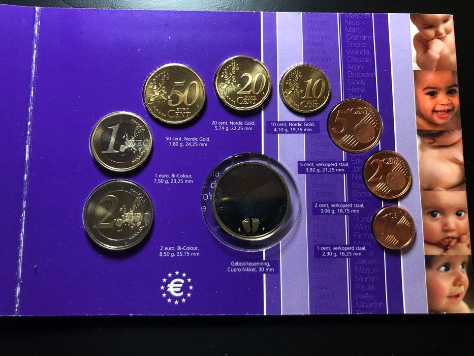 Set Anual Euros Holanda 2003 UNC - Baby Birth com Token