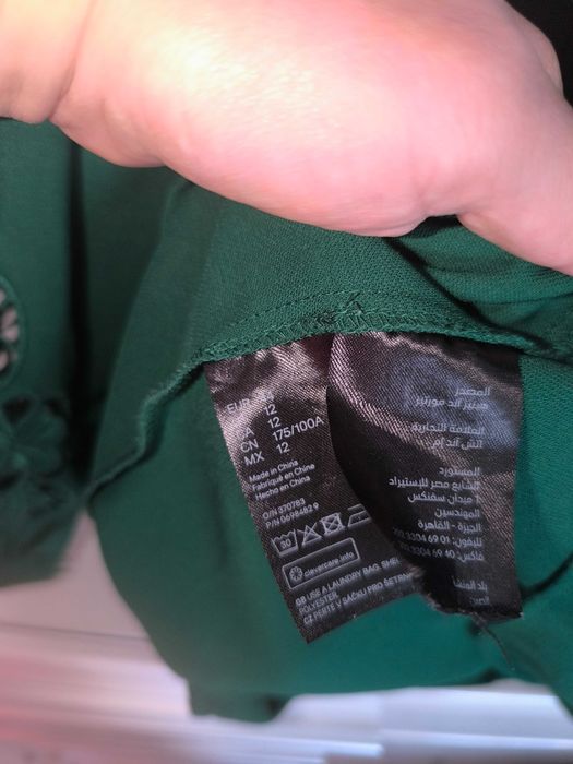 Блузка 52 розмір блуза з вишивкою Рішельє зеленого кольору