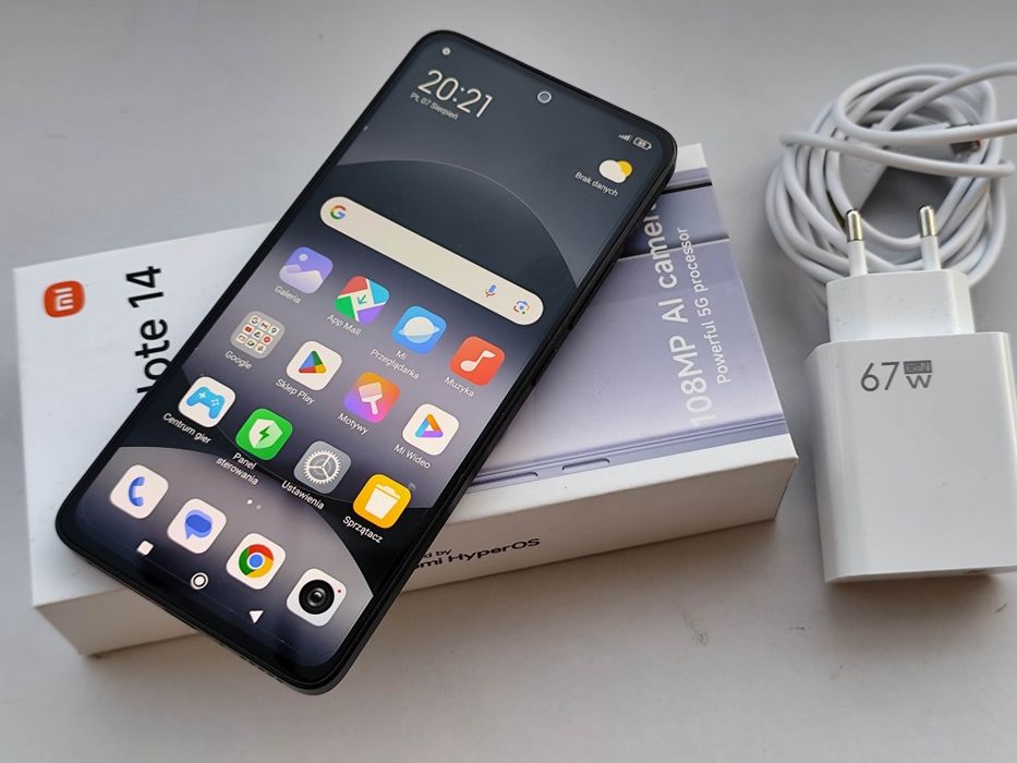 Niemal jak nowy Xiaomi Redmi Note 14 5G, 256GB ROM, 8GB+4GB RAM, folia na ekranie, mocna bateria