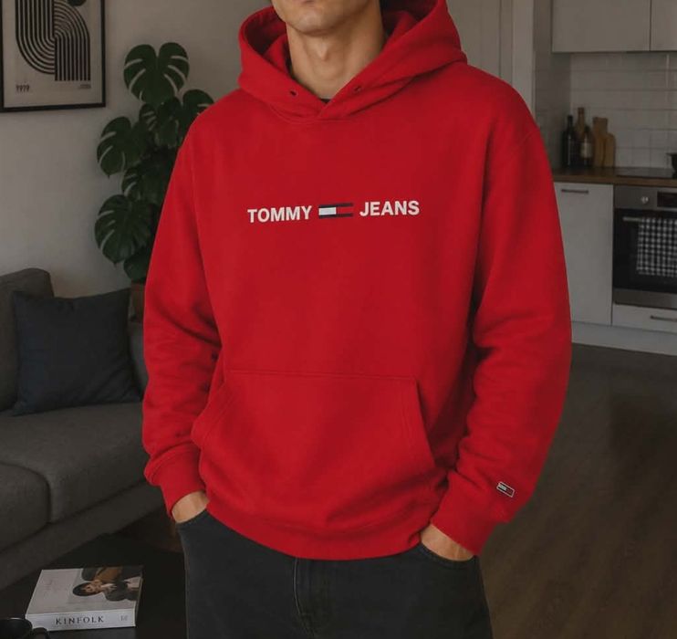 Tommy Hilfiger Jeans bluza sportowa męska logowana bawełniana M