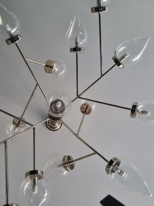 Candeeiro de Teto Moderno | Design Contemporâneo | 12 Luzes em Vidro