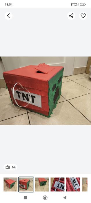 Piniata urodziny Minecraft creeper TNT express wysyłka
