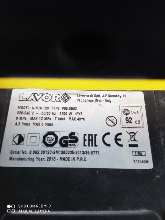 Máquina de lavar á pressão.LAVOR Italy