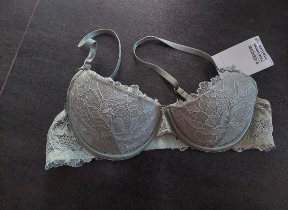 Biustonosz nowy H&m zielony 75a push up