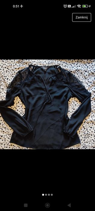 Czarna koszula elegancka koronka S M