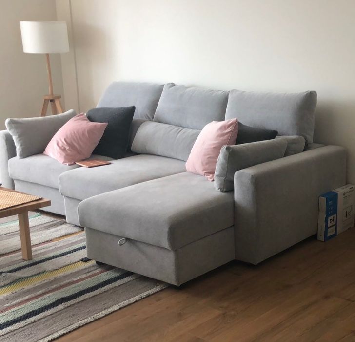 Sofá IKEA ESKILSTUNA 3 lugares com chaise longue – ótimo estado