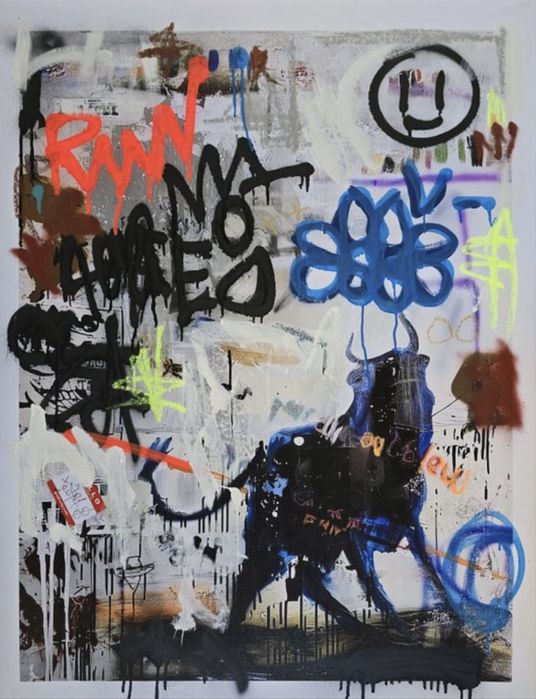 Tedy zet ( XX ), graffiti Bull Run