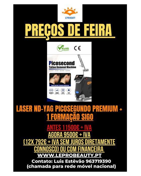Laser Nd-Yag Picosegundo Premium Remoção de tatuagens + Formação SIGO