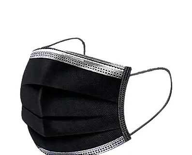 Чорні медичні маски тришарові