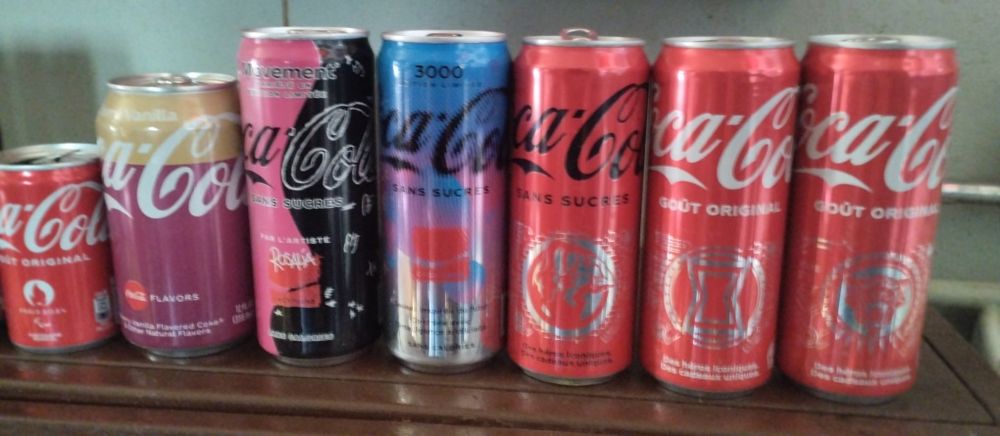 Latas coleção de alumínio coca cola e outras . França.