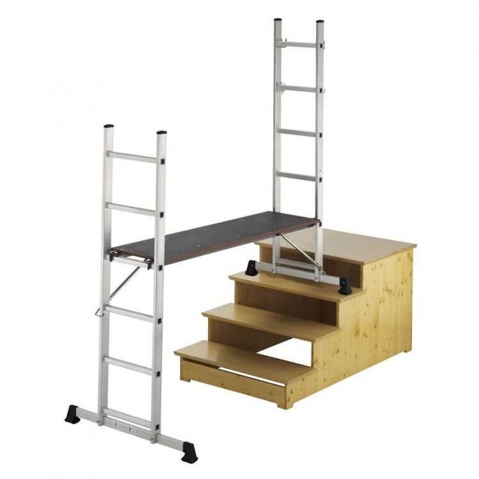 RUSZTOWANIE aluminiowe 2x6 do pracy na SCHODACH - wielofunkcyjne 3w1