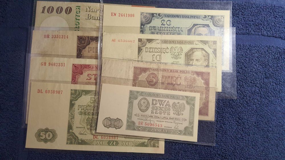 Zestaw banknotów Polski Ludowej 1948 - 65