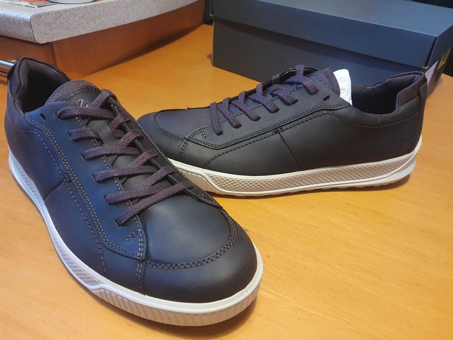 Buty męskie skórzane brązowe sneakersy Ecco Byway 46 EU