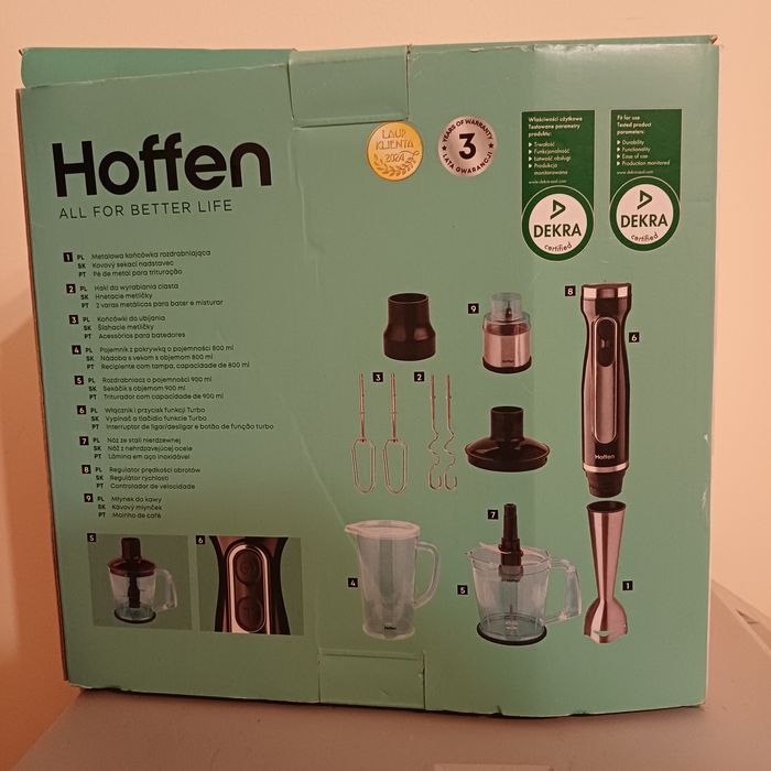 Blender ręczny 1200 W  NOWY b.mocny gwarancja Hoffen