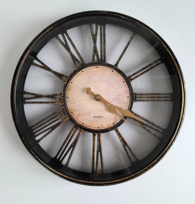 Zegar ścienny w stylu retro, 40 cm, nietykający