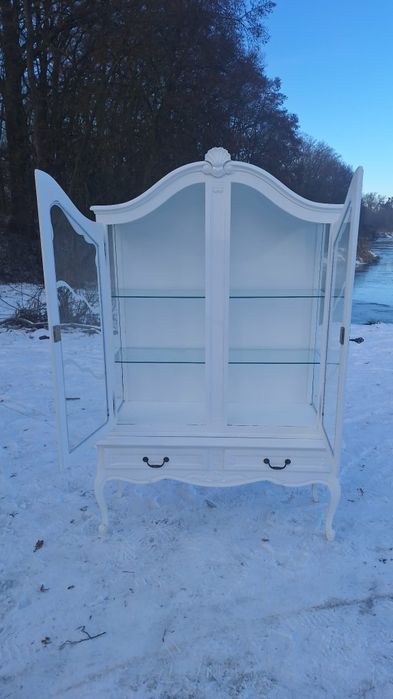 Drewniana Witryna Serwantka Szafka Styl Ludwikowski Biblioteczka