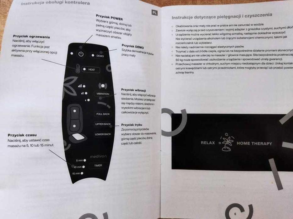 Mata masująca - masaż Shiatsu i masaż wibracyjny