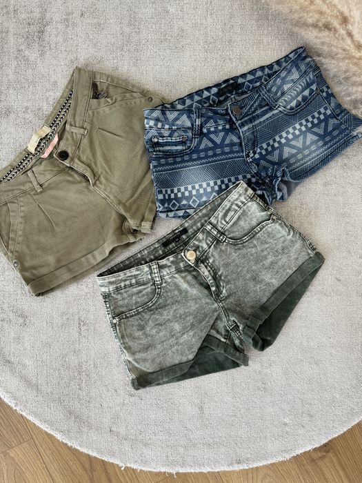 3 szt spodenki szorty  damskie Bershka Sinsay Reserved 34
