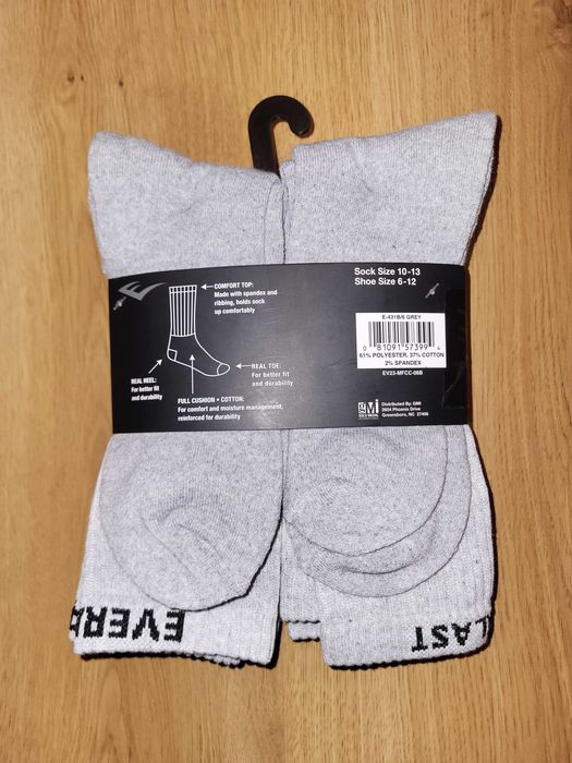 Skarpety Everlast szare - 6 par, rozm. 10