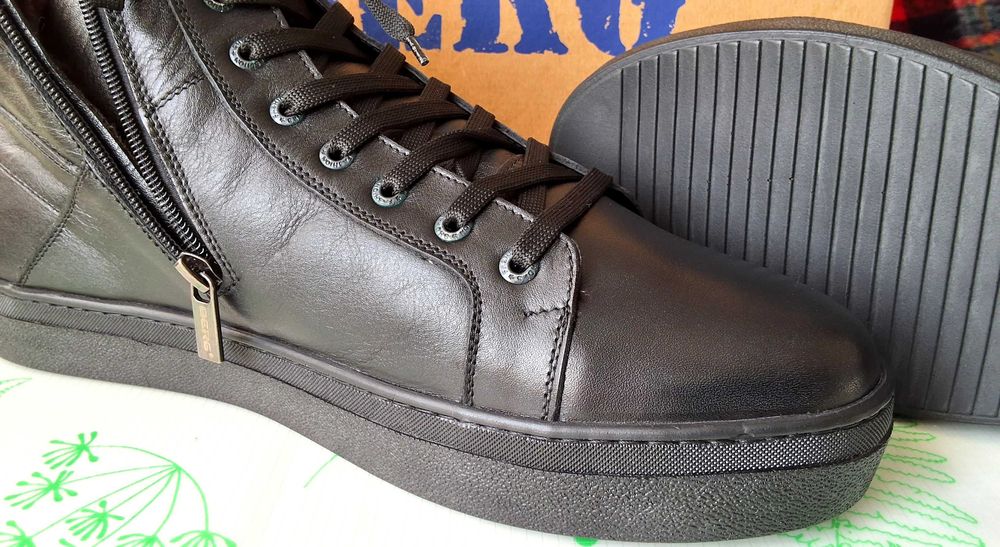 Мужские,кожаные,зимние ботинки,кеды,большой размер, 47 (46) размер.