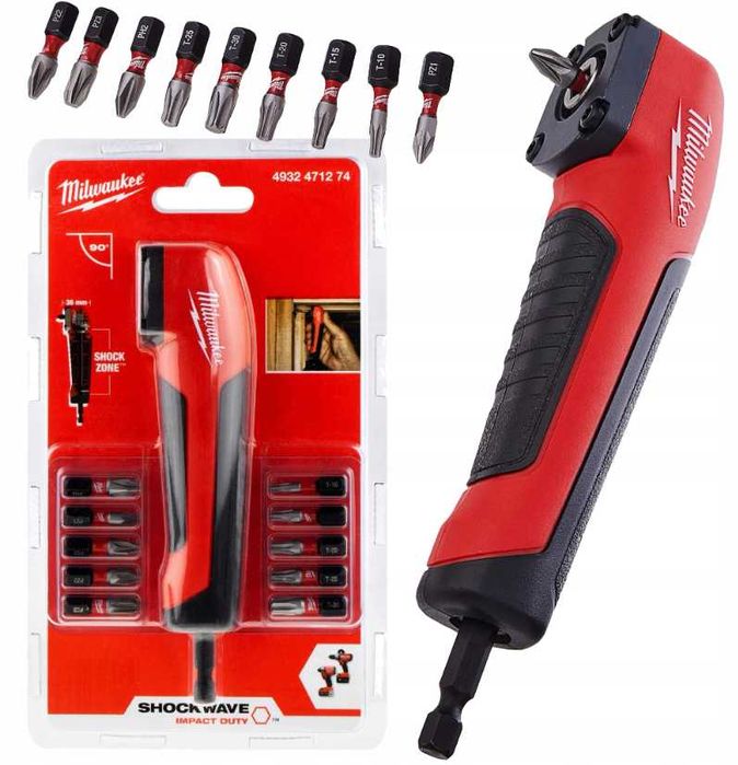 Кутова насадка Milwaukee Shockwave з бітами (4932471274)