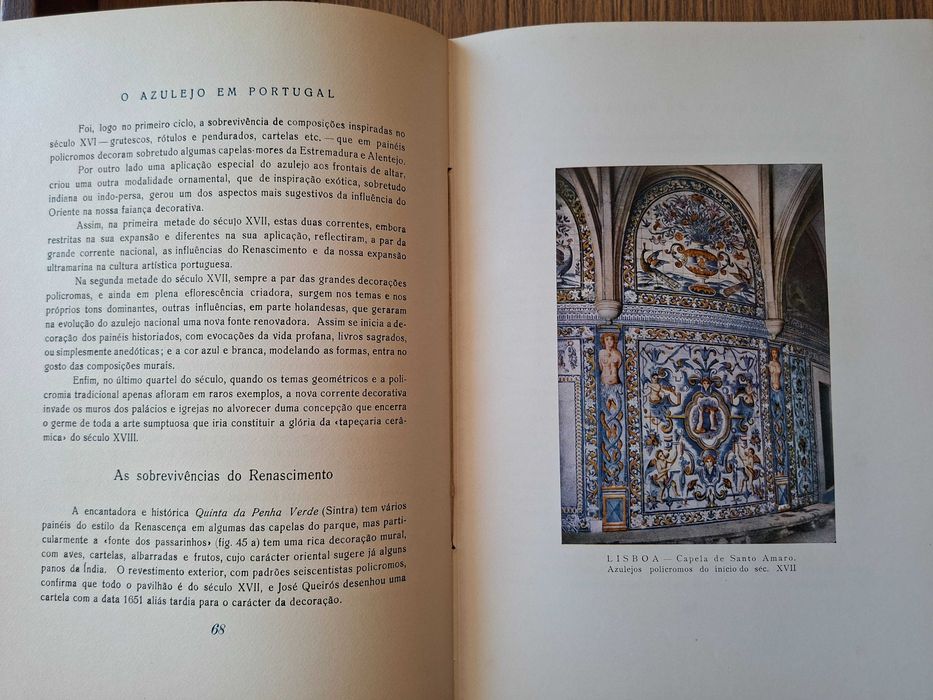 O azulejo em Portugal - Reynaldo dos Santos 1957 - e outras obras literárias de referência