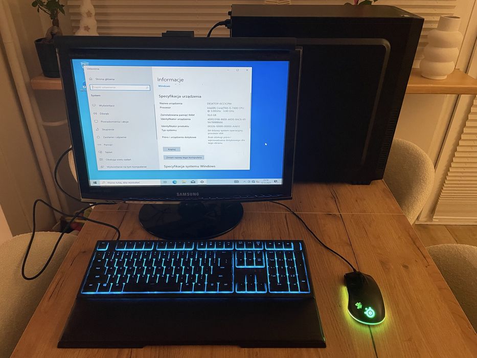 Komputer i5-7400 gtx 1050ti + klawiatura, muszka i monitor