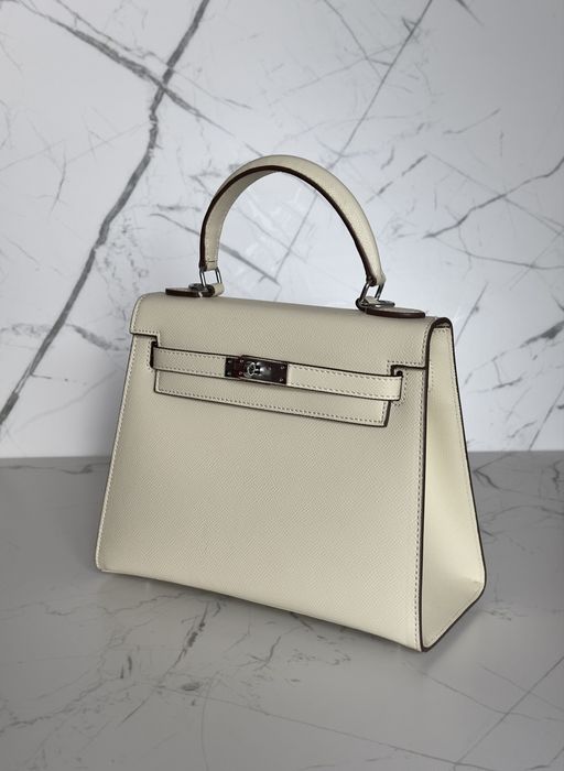 Сумка Hermes Kelly 25 epsom white, Ермес Келлі чорна, Эрмес Келли