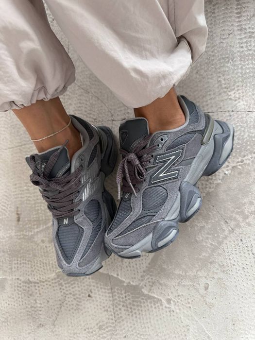 New Balance 9060 Grey Vintage кросівки ню беланс 9060 сірі замшеві