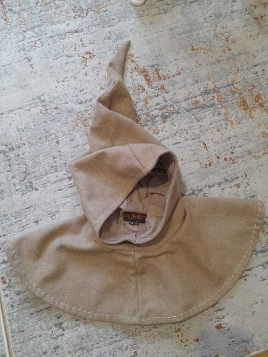 Epic Armoury XS beżowy S kaptur wełna Medieval Hood cosplay średniowiecze