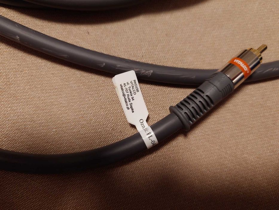 Kabel przewód koaksjalny coaxial RCA chinch SPDIF 3 m ofc złoto 75 ohm