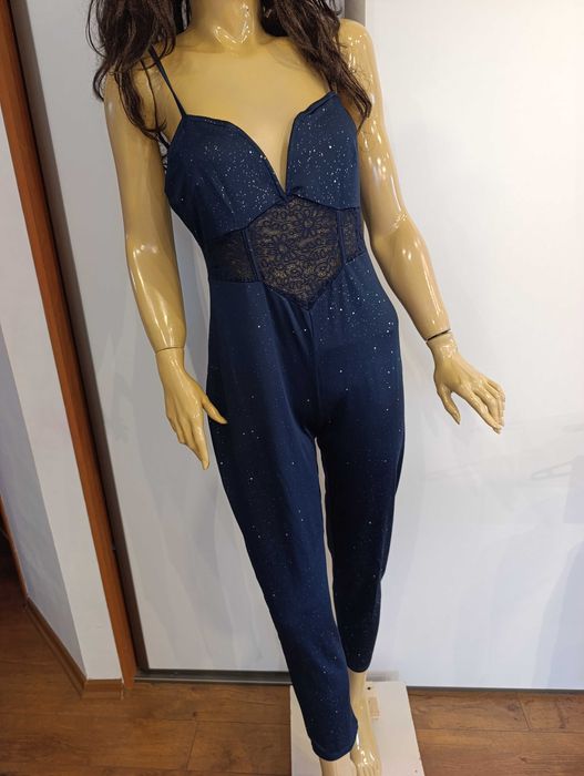Kombinezon damski XL elegancki brokat koronka wieczorowy Zich