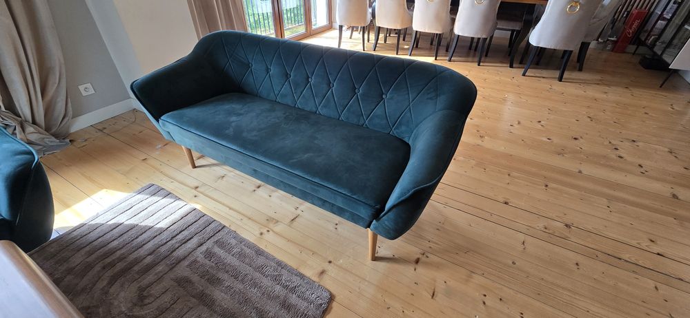 Zestaw mebli. Sofa x3 , glamour , pikowana