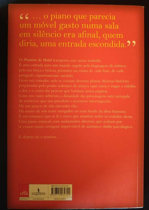 Livro "O Pianista de Hotel" de Rodrigo Guedes de Carvalho