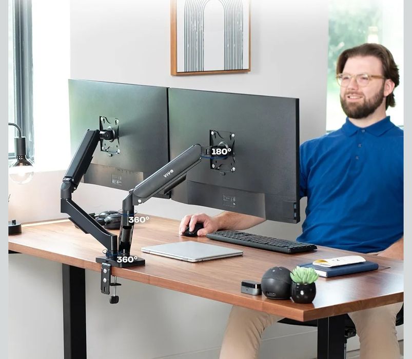 Uchwyt biurkowy na 2 monitory