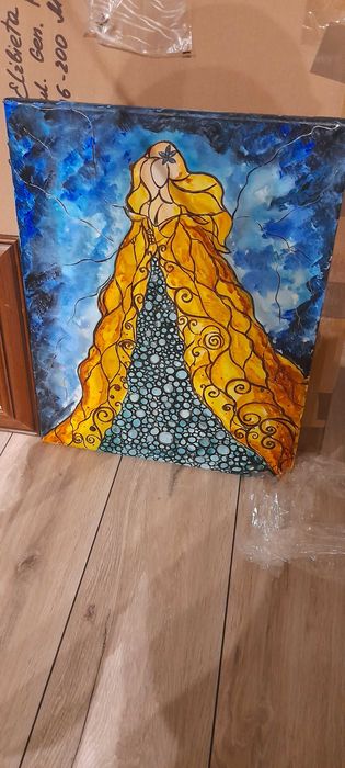 Witrażowy obraz na płótnie