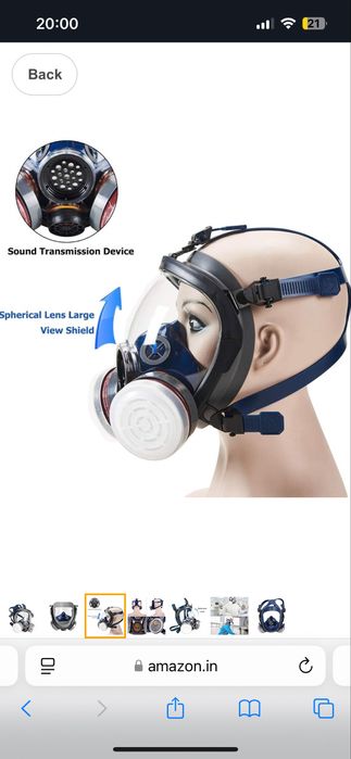 Маска панорамна PARCIL PD 100 повнолицева респіратор протигаз фільтрп