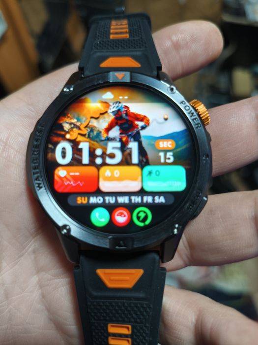 Тактические смарт часы 30 дней заряда, NFC,GPS, 2 вида фонарика