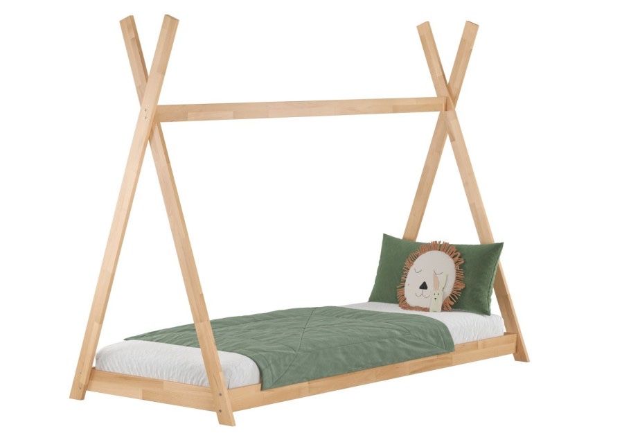 Łóżko dziecięce TIPI 90×200 z materacem – drewno bukowe