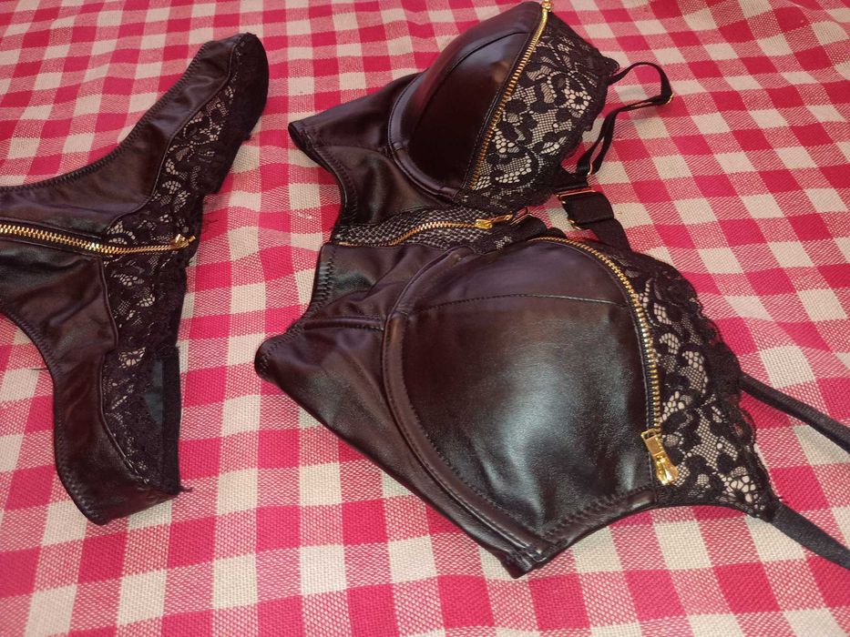 Komplet bielizny seksi seksowny czarny damski NOWY rozmiar M