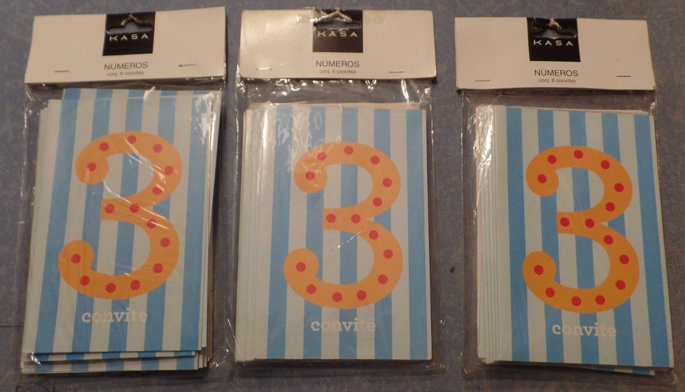 Conjunto de Convites de Aniversário 3 Aninhos (P22)
